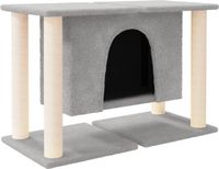 vidaXL Arbre à chat avec poteaux à gratter en sisal 50 cm gris clair