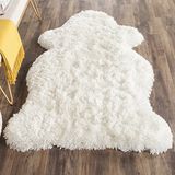 Safavieh Shaggy tapijt, SG270, handgetuft polyester curve vorm, 91 x 152 cm, ivoor