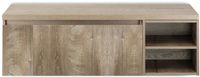 BES LED Frozen 3D Badmeubelset 140 cm - Greeplijst in Kleur - Wastafel Regaalkast met Bovenblad Grain Oak