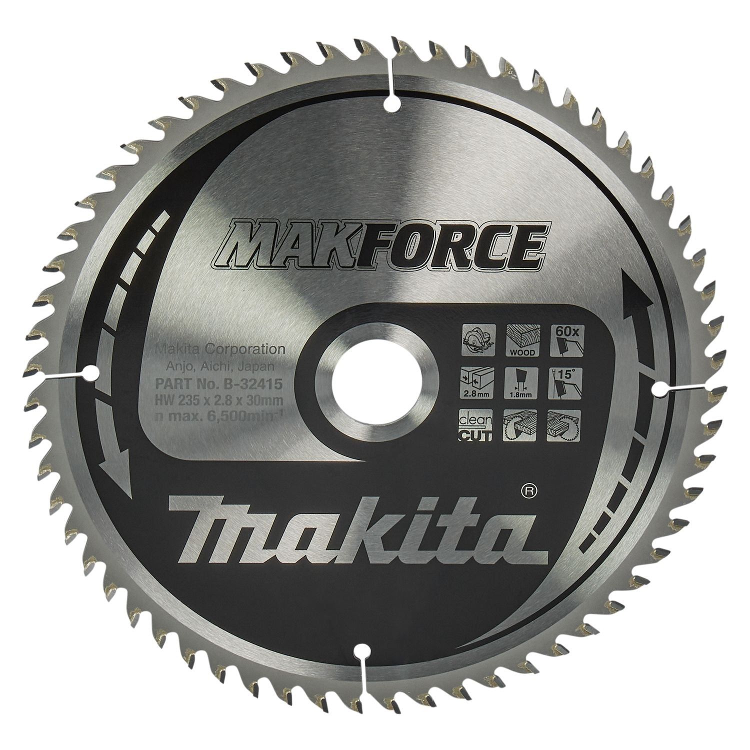 Cirkelzaagblad voor Hout | Makforce | Ø 235mm 60T