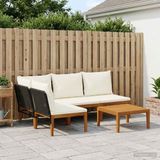 vidaXL - 5-delige set - Massief acaciahout & touw - Naturel