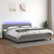 vidaXL Boxspringbed met matras en LED-verlichting, donkergrijs, 200x200 cm, stof