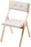 VEVOR Opvouwbare Tuinstoel met Gevoerd Kussen/Houten Frame 4 Stuks Modern