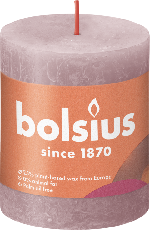 Bolsius Rustiek stompkaars 80/68 Ash Rose - 8717847148919