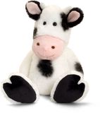 Keel Toys Knuffel Koe - zwart / wit - pluche - knuffeldier - 25 cm