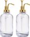 XIVADA Koffiesiroop dispenser met Pompje - 500 ML - Glas - Goud - Set van 2