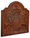 Enveloppe de cheminée en fonte avec blason, 47x2x46 cm