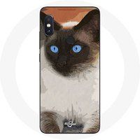 Maniacase Etui voor Xiaomi Redmi Note 5 AI Dual Camera Zwart Wit Siamese Kat Blauwe Ogen