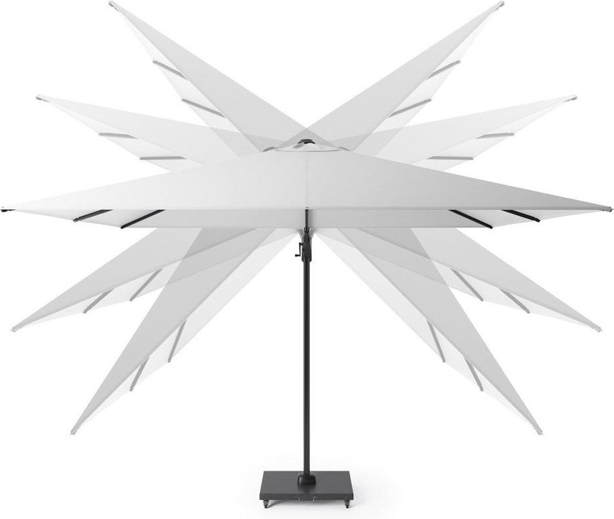 Platinum Challenger T² zweefparasol 300x300 cm antraciet + Modena 90kg voet