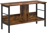 vidaXL Étagère - 2 niveaux - 82 x 32 x 47 cm - Bois traité - Chêne fumé