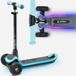 Cariboo LEDStar – Driewielige step met verlicht LED-platform – Verstelbaar stuur – Turkoois
