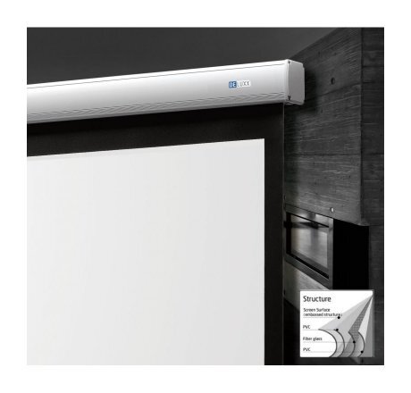 Deluxx Advanced Elegance elektrisch projectiescherm 266 x 149 cm mat wit Polaro