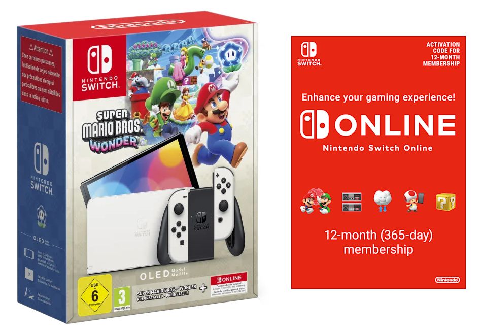Nintendo Switch OLED - Super Mario Bros. Wonder Bundle - White