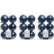 Merkloos Decoris Kerstballen - 18x st - donkerblauw - D8 cm - kunststof - mat/glans - kerstversiering