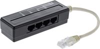 InLine 4-fach Telefon Port Splitter, RJ45 Stecker an 4x RJ45 Buchse, 0,15m