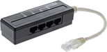 InLine 4-fach Telefon Port Splitter, RJ45 Stecker an 4x RJ45 Buchse, 0,15m