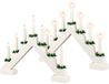 Lumineo Pont de bougies blanc - 2x - bois - avec éclairage LED - 7 lampes LED - 4,8 x 39,5 x 32 cm
