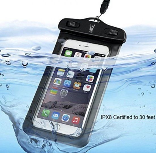 iCall Waterdichte Hoesje voor alle Telefoons tot 6 inch - Waterproof Case / Pouch - voor onder andere Apple iPhone 8 Plus / 7 Plus / 6/6s Plus / 5/5S/5C/SE / Samsung Galaxy S7 / S6 Edge / Huawei P10 Lite