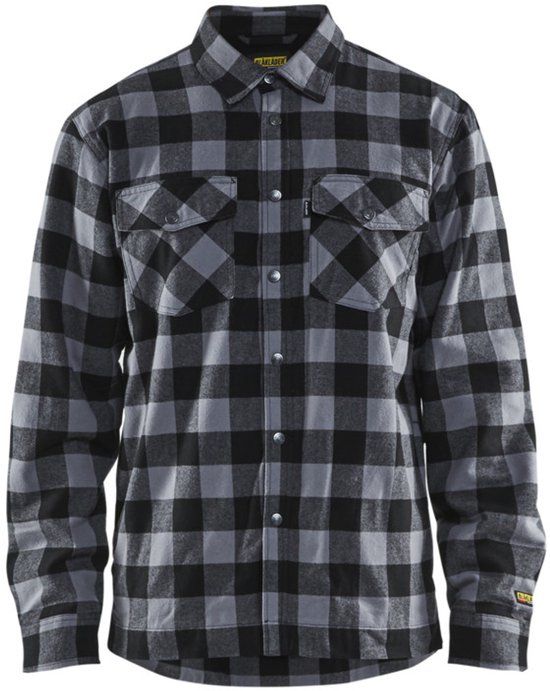 Blåkläder Blaklader Overhemd flanel, gevoerd 3225-1131 - Donkergrijs/Zwart - S