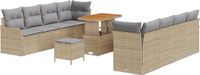 vidaXL Tuinbank Set Beige Polyrattan