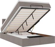 vidaXL - Ottoman bed with mattress - 120x200cm - fabric - taupe