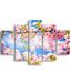 Homemania Wandafbeelding, bloemenmotief, 5 stuks, natuur, voor woonkamer, meerkleurig, 95 x 0,3 x 60 cm, HM205MDF069, MDF