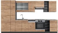 Vicco Fame-Line Complete keukeneenheid – 355 cm, WB Marmer Eik goud/antraciet