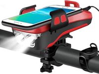 Pro Sport Lights Koplamp 550Lumen - Support de téléphone pour vélo avec Powerbank - Lumière de vélo rechargeable par USB - avec klaxon