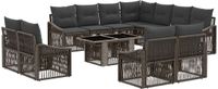 vidaXL - Tuinbank - Set - 12 - st - Grijs - en - Donkergrijs - poly - rattan