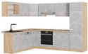 Vicco Hoekkeuken R-Line, Beton/Goudkleurig Eiken, 287 x 227 cm zonder werkblad