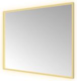 Hotbath &More Mirrors Square LED Badkamerspiegel - Rechthoek - 80 x 100 cm - Geborsteld Messing Pvd