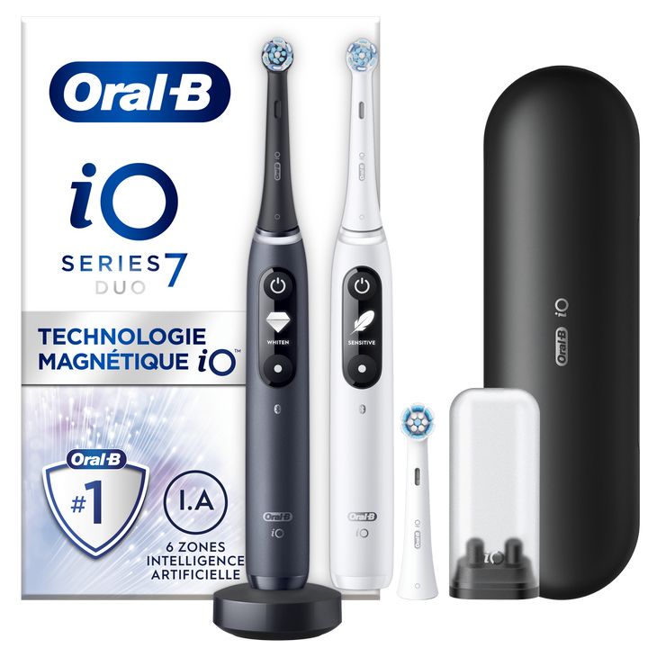 Oral-B iO 7 Elektrische Tandenborstel - Zwart en Wit - Duo Pack