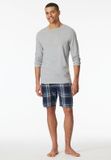 Schiesser Heren Pyjamashirt Longsleeve O-hals Mix + Relax Grijs XL