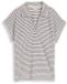 Tom Tailor - Loose fit jacquard T-shirt met polokraag - Maat L - navy offwhite structure stripe