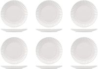 H&H Set de 6 assiettes à fruits lotus blanches 21 cm