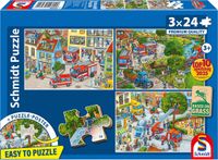 Schmidt Brandweer puzzel speelgoed 3x24 stukjes karton duurzaam.