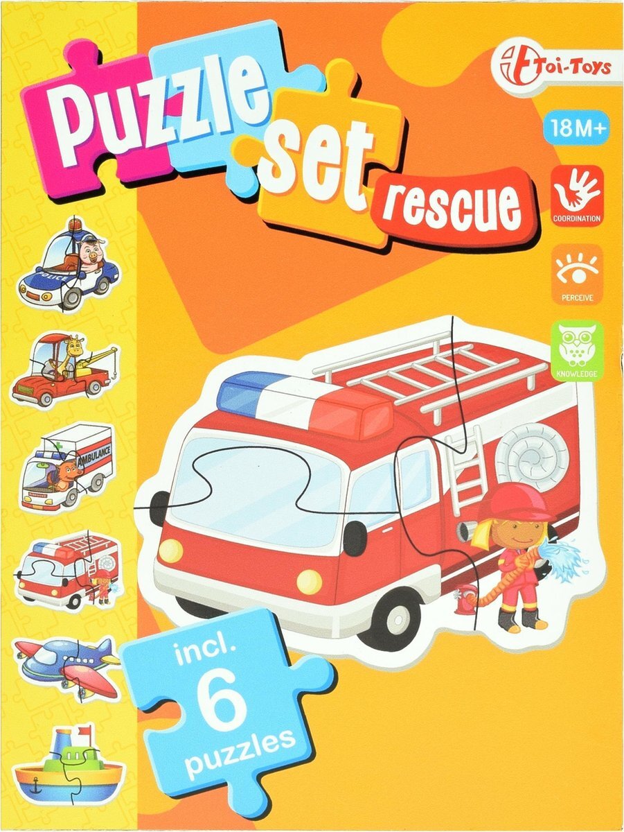 Toi Toys Toi-toys Legpuzzel Set Hulpdiensten Junior Hout 15 Stukjes