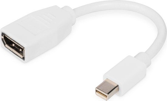Digitus DB-340405-001-W DisplayPort-kabel Adapter DisplayPort-stekker, Mini DisplayPort-stekker 0.15 m Wit