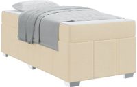 vidaXL Cadre de lit avec matelas Crème 120 x 190 cm Tissu