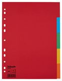 Esselte Register A4, 20 stuks, 5 tabbladen, rood/meerkleurig, gerecycled karton, 100199