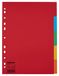 Esselte Register A4, 20 stuks, 5 tabbladen, rood/meerkleurig, gerecycled karton, 100199