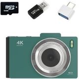 Aiorber Retro digitale camera van 64 GB met dubbele 48 MP-lens, 2,8" IPS-scherm, 16x zoom, groen