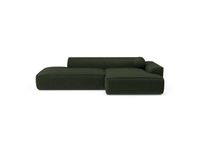 Canapé d'angle droit 4 places en tissu tramé vert olive