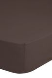 Muller Textiles HIP hoeslaken effen kleur - 2 persoons 140x200 cm - Bruin - 100% Katoen satijn