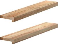 vidaXL - Vensterbanken - 2 stuks - onbehandeld - 80x15x2 cm - massief eikenhout