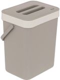 5Five Gft afvalbakje voor aanrecht - of aan keuken kastje - 5L - beige - afsluitbaar - 24 x 19 x 14 cm