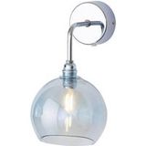 EBB & FLOW Rowan Wandlampe silber Schirm topasblau