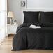 Haorui Industrial Technology Co., Ltd. Dekbedovertrek 135 x 200 cm, 1 kussensloop 80 x 80 cm, Noir, Microfibre, Fermeture éclair