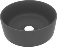 vidaXL - Wastafel rond 40x15 cm keramiek mat donkergrijs