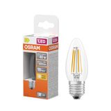 OSRAM LED-lamp Ster kaarsvorm B40 filament, 2700 K warm wit, 3,4 W, E27, helder, 470 lm, 15.000 h, 6-Pack